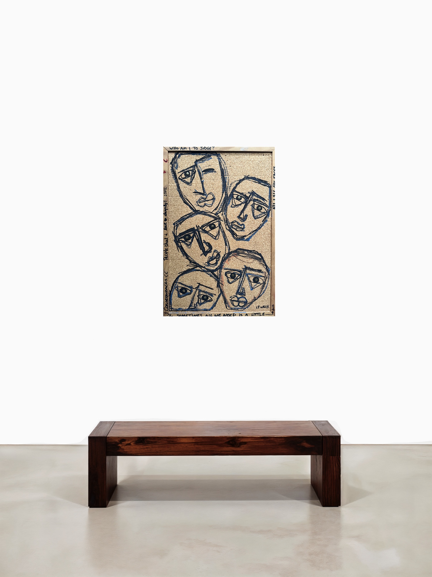 All I See Are Faces, Acrylic on wood panel