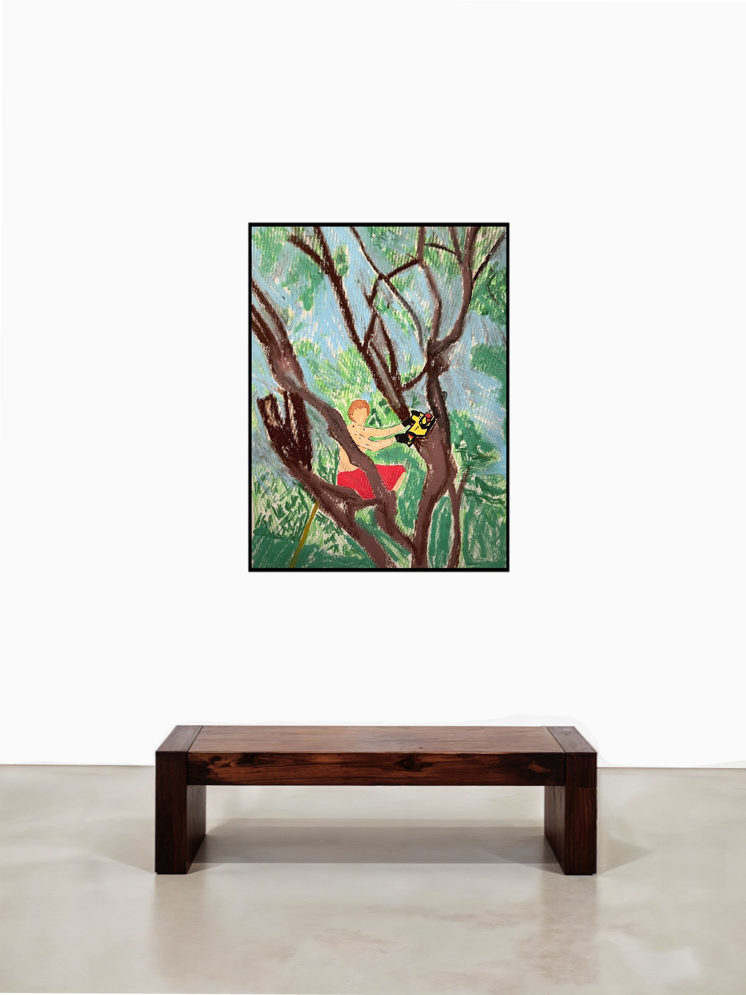 Coupe-moi cet arbre, Oil pastels and acrylic on canvas