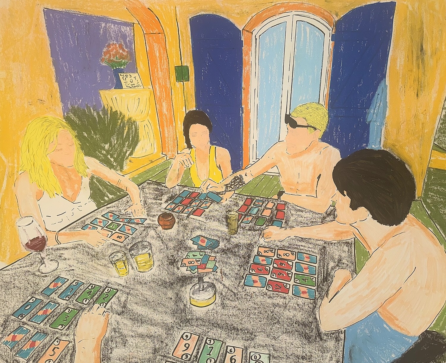 Du jaune et des cartes, detail 1